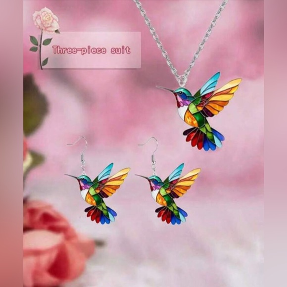 ✨Colorful Hummingbird Jewelry Set - Picture 2 of 4